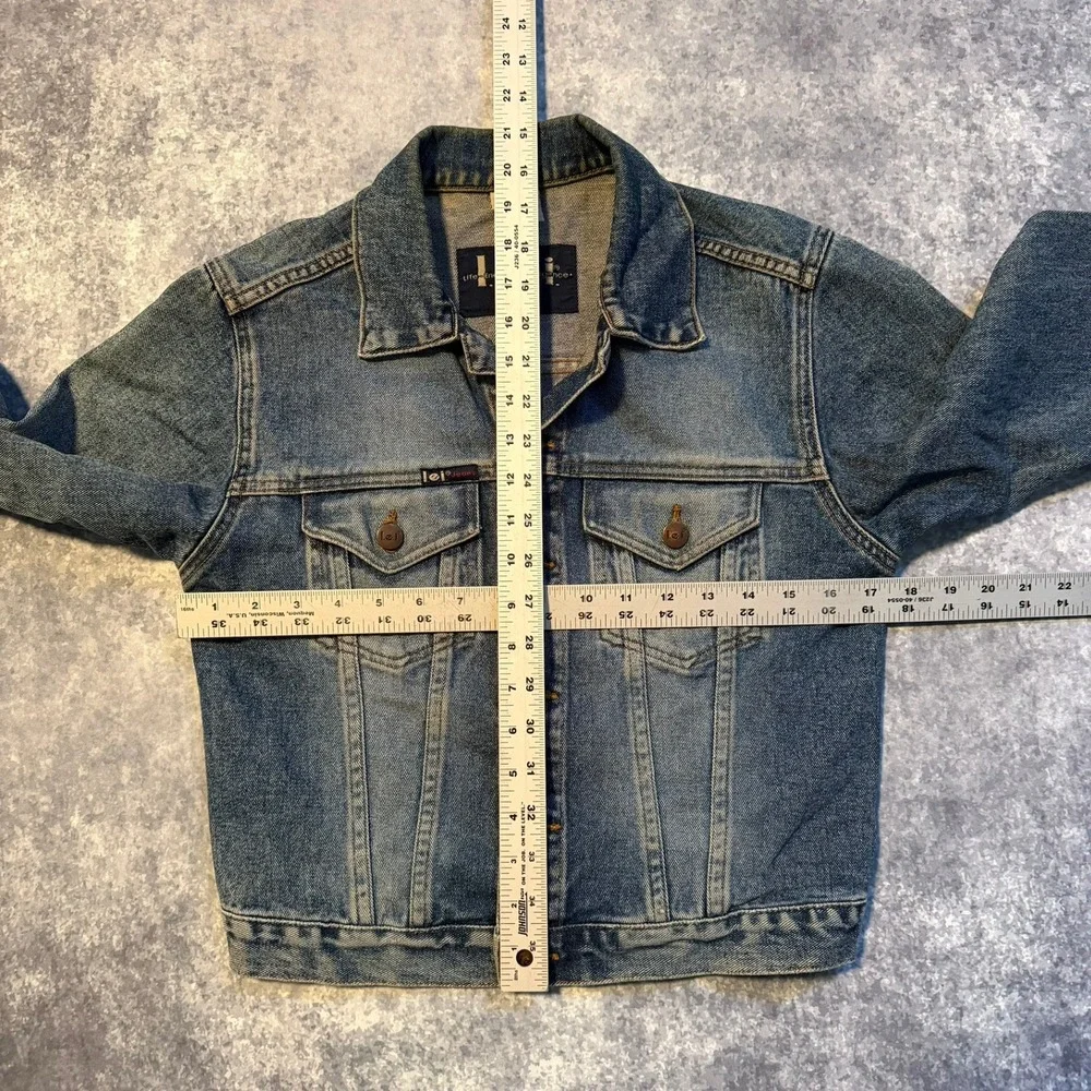 Y2K L.E.I. Womens Vintage Denim Trucker Jacket Blue 100% Cotton Size Small‎ Crop